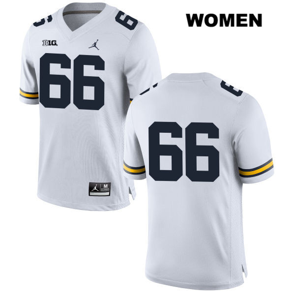 Women's NCAA Michigan Wolverines Chuck Filiaga #66 No Name White Jordan Brand Authentic Stitched Football College Jersey NA25F01JY